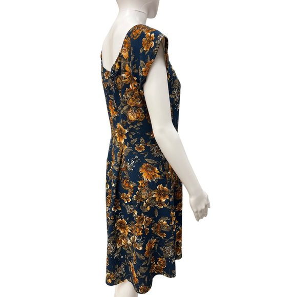 Gilli Women’s Navy Floral Sleeveless Dress Size Large SKU 652 - Picture 3 of 4
